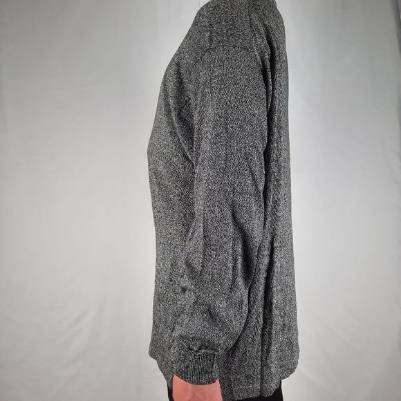 DeSantis Collection silk pullover sweater heather black long sleeve mock neck L - Picture 7 of 11